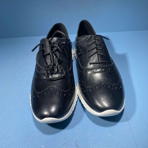 Womens Cole Haan Zerogrand Wingtip Oxford - Black Leather, Size 6 US [W18202] - Picture 3 of 7